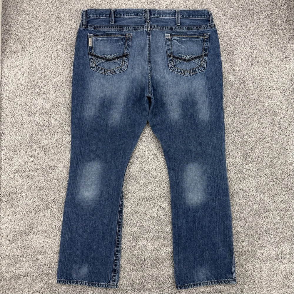 Cinch Ian Jeans Men's 40x32 Bootcut Western Cowboy Whiskering Crazy Fade - Picture 9 of 10